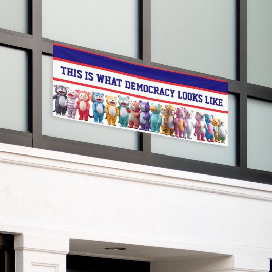 This is What Democracy Looks Like Protest Spandoek (Buitenkant Gebouw)