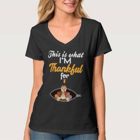 This Is What I'm Thankful For Pregnancy Announceme T-shirt (Voorkant)