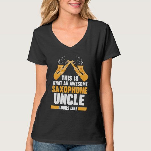 this is what saxophone uncle music t-shirt (Voorkant)