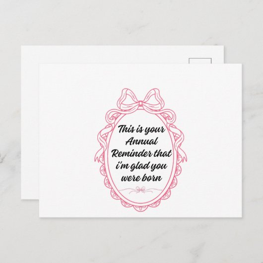 This is your annual reminder that im glad you were feestdagenkaart (Voorkant / Achterkant)