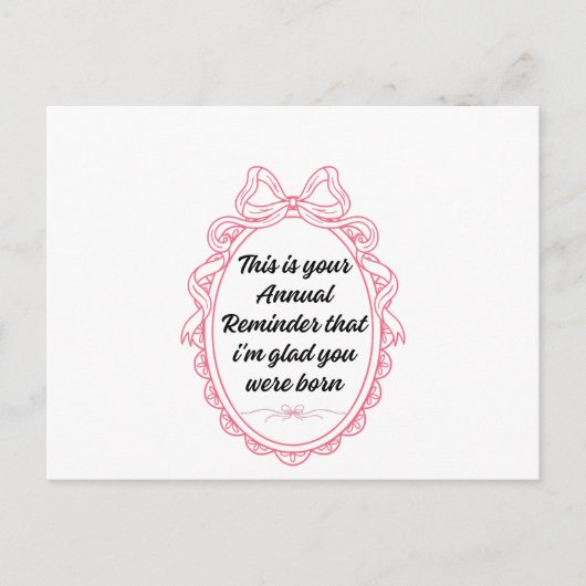 This is your annual reminder that im glad you were feestdagenkaart (Voorkant)