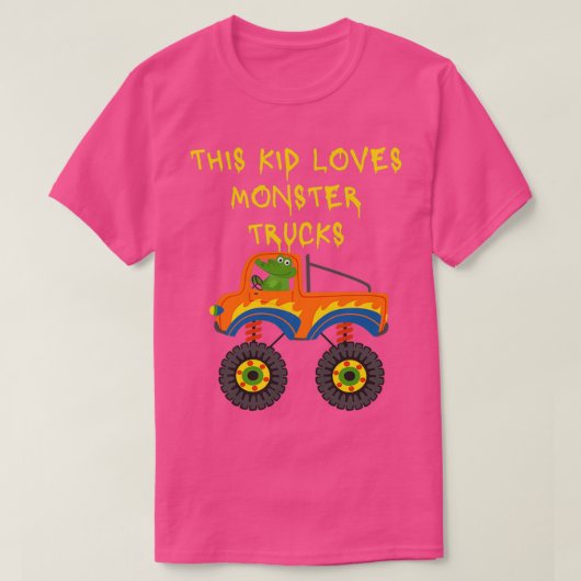 This Kid Loves Monster Trucks with funny croco des T-shirt (Design voorkant)