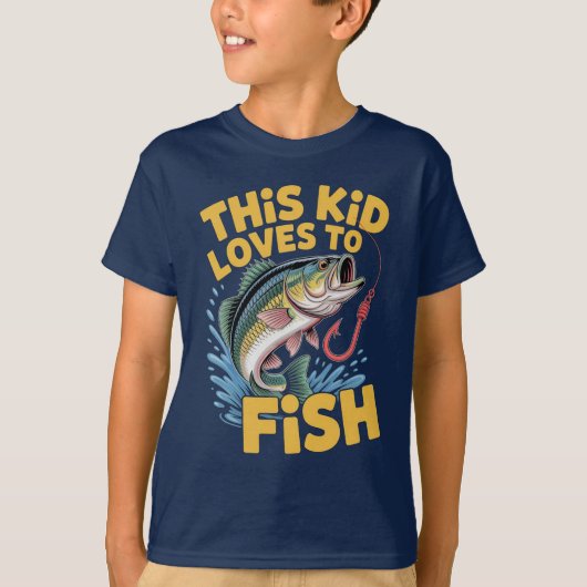 This Kid Loves to Fish Fishing Children Fisherman T-shirt (Voorkant)