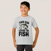 This Kid Loves to Fish Fishing Children Fisherman T-shirt (Voorkant volledig)