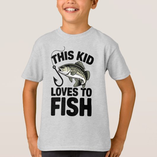 This Kid Loves to Fish Fishing Children Fisherman T-shirt (Voorkant)