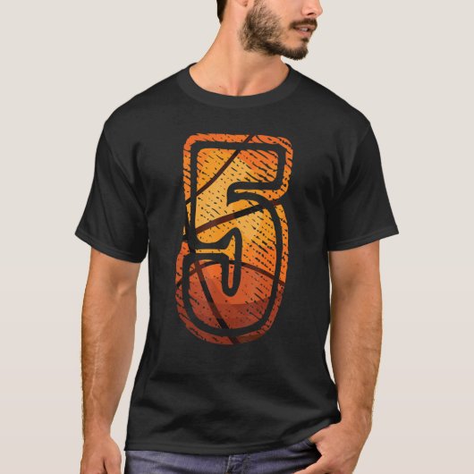 This kids basketball with number 5 t-shirt (Voorkant)