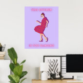 This Kitchen is for Dancing Purple Woman Poster (Thuiskantoor)