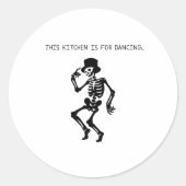 This Kitchen is for Dancing Ronde Sticker (Voorkant)