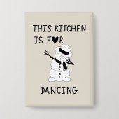 This Kitchen is for dancing snowman Button (Voorkant)