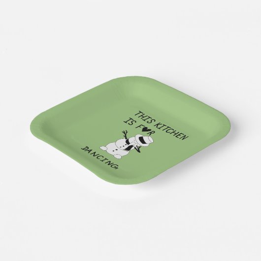 This Kitchen is for dancing snowman Papieren Bordje (Gebogen)