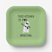 This Kitchen is for dancing snowman Papieren Bordje (Voorkant)