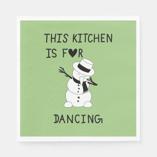 This Kitchen is for dancing snowman Servet (Voorkant)