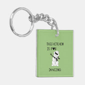This Kitchen is for dancing snowman Sleutelhanger (Voorkant Links)