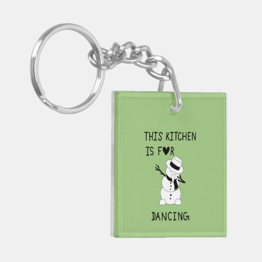 This Kitchen is for dancing snowman Sleutelhanger (Voorkant Links)