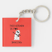 This Kitchen is for dancing snowman Sleutelhanger (Achterkant)
