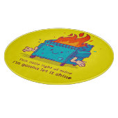 This Little Light: Dumpster Fire Round Snijplank (Hoek)