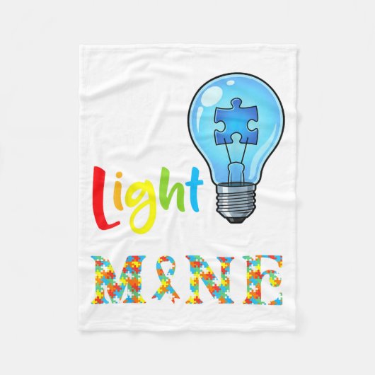 This Little Light Of Mine Autism Awareness Support Fleece Deken (Voorkant)