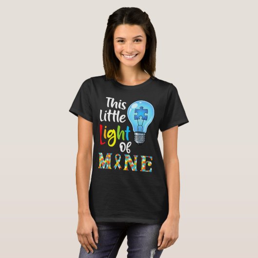 This Little Light Of Mine Autism Awareness Support T-shirt (Voorkant volledig)
