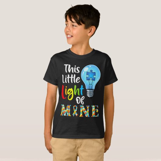 This Little Light Of Mine Autism Awareness Support T-shirt (Voorkant volledig)