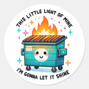 This Little Light Of Mine - Vuilnisbak Brand Ronde Sticker