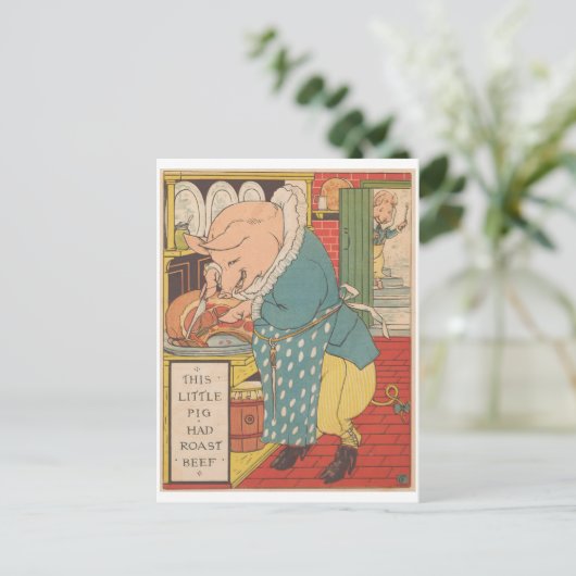 This little pig shad roast beef 1879 briefkaart (Staand voorkant)