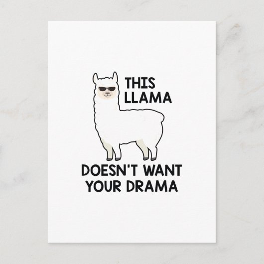 This Llama Doesn't Want Your Drama Briefkaart (Voorkant)