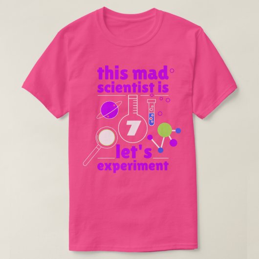 This Mad Scientist is 7 Birthday Seventh 7th Scien T-shirt (Design voorkant)