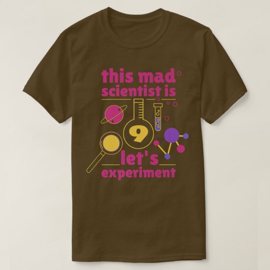 This Mad Scientist is 9 Birthday Nineth 9th Scienc T-shirt (Design voorkant)