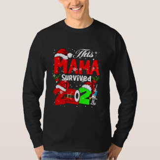 This Mama Survived 2021 Funny Christmas Santa T-shirt