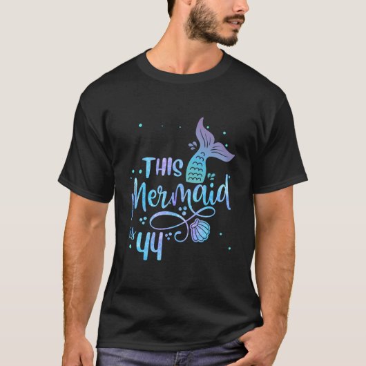 This Mermaid Is 44 44Th Mother Mermaids T-shirt (Voorkant)
