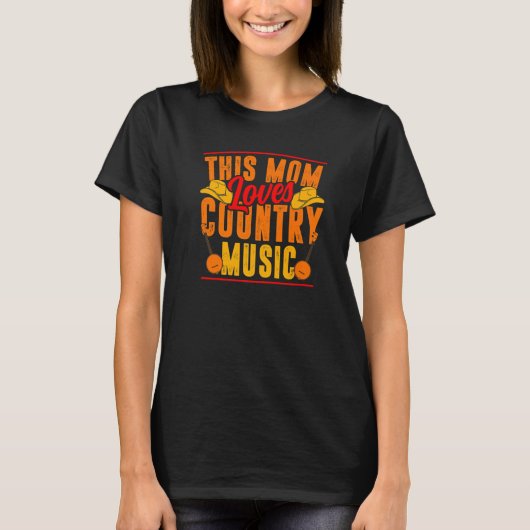This Mom Loves Country Music   T-shirt (Voorkant)