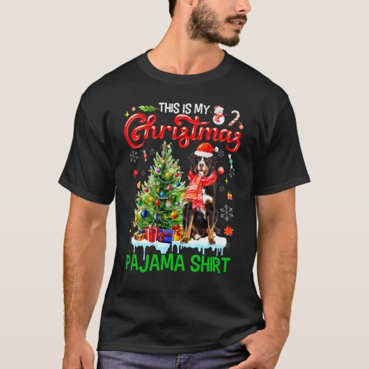 This My Christmas Pajama Bernese Mountain Santa T-shirt (Voorkant)