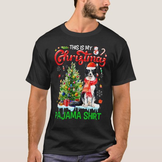 This My Christmas Pajama   Border Collie Santa Xma T-shirt (Voorkant)