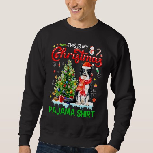 This My Christmas Pajama   Border Collie Santa Xma Trui (Voorkant)