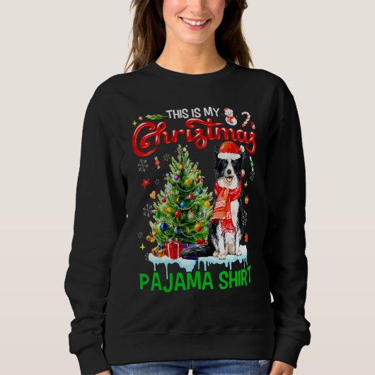 This My Christmas Pajama   Border Collie Santa Xma Trui (Voorkant)