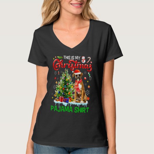 This My Christmas Pajama   Boxer Scarf Santa Xmas  T-shirt (Voorkant)