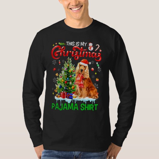 This My Christmas Pajama   Cocker Spaniel Santa Xm T-shirt (Voorkant)