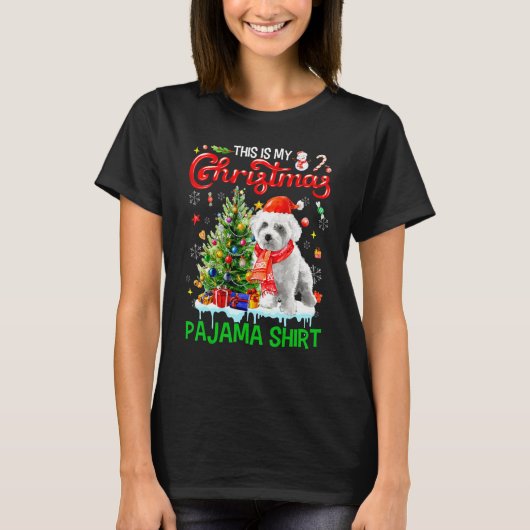 This My Christmas Pajama   Maltese Scarf Santa Xma T-shirt (Voorkant)