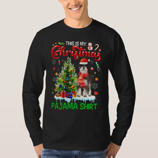 This My Christmas Pajama  Miniature Schnauzer Sant T-shirt (Voorkant)