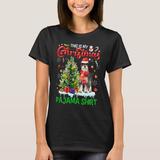 This My Christmas Pajama  Miniature Schnauzer Sant T-shirt (Voorkant)