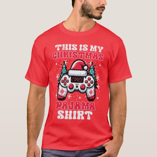 This My Christmas Pajama Shirt Gaming Xmas Men Boy (Voorkant)