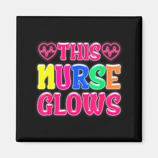 This Nurse Glows Nursing Glow Retro  Magneet (Voorkant)