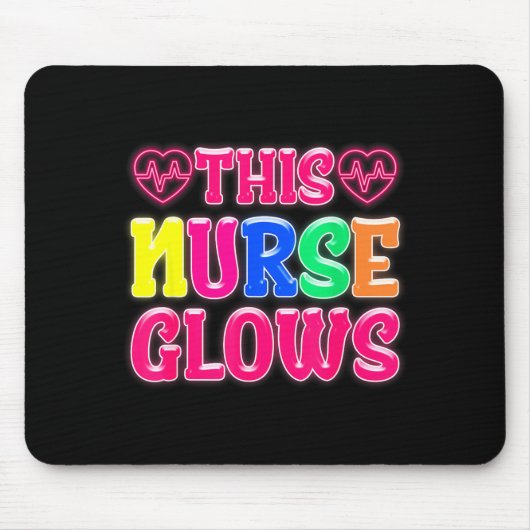 This Nurse Glows Nursing Glow Retro  Muismat (Voorkant)