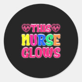 This Nurse Glows Nursing Glow Retro  Ronde Sticker (Voorkant)