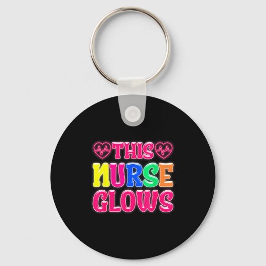 This Nurse Glows Nursing Glow Retro  Sleutelhanger (Voorkant)