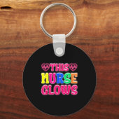This Nurse Glows Nursing Glow Retro  Sleutelhanger (Voorkant)