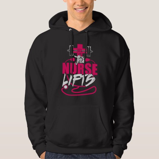 This Nurse Lifts Nursing Weightlifting Workout Hoodie (Voorkant)
