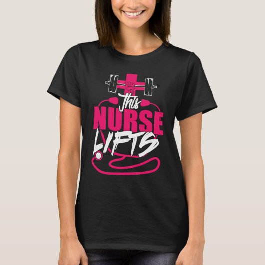This Nurse Lifts Nursing Weightlifting Workout T-shirt (Voorkant)