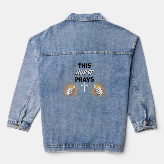 This Nurse Prays - Christelijk Denim Jacket (Achterkant)