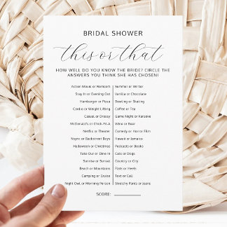This Or That Bridal Shower Couples Wedding Games Kaart